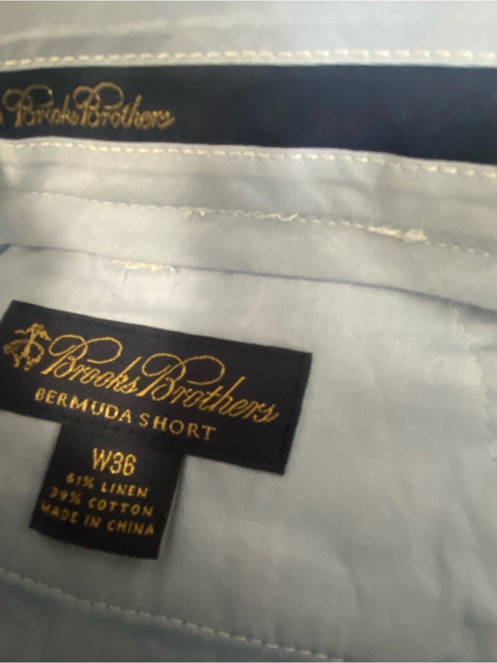 Brooks Brothers Baird McNutt Irish Linen Cotton Light Blue Plaid Shorts 36 - Picture 5 of 12